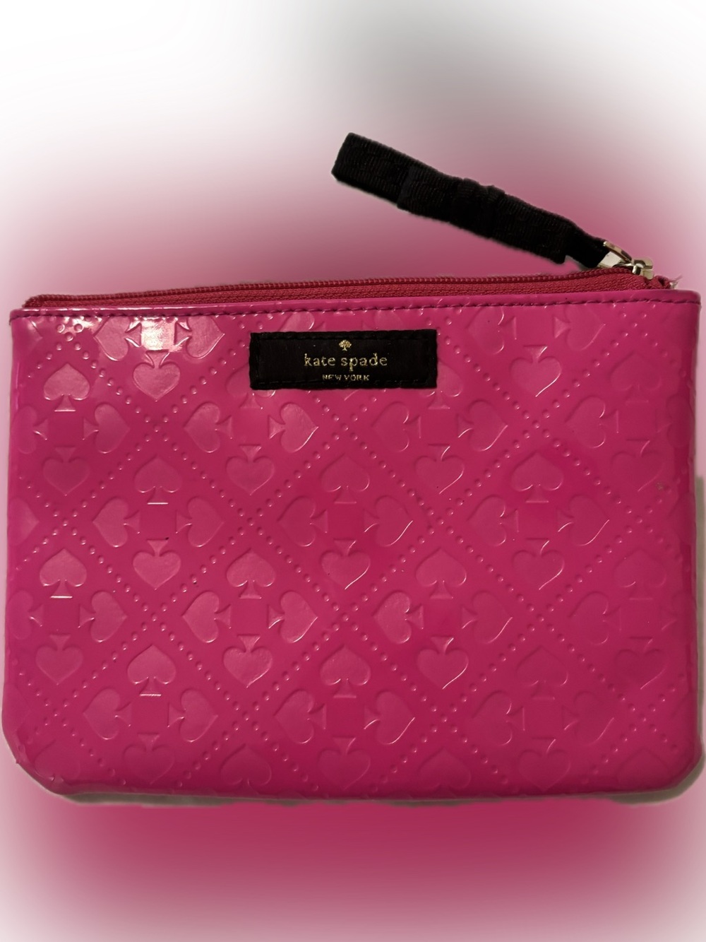 kate spade hot pink debossed pouch - Like New